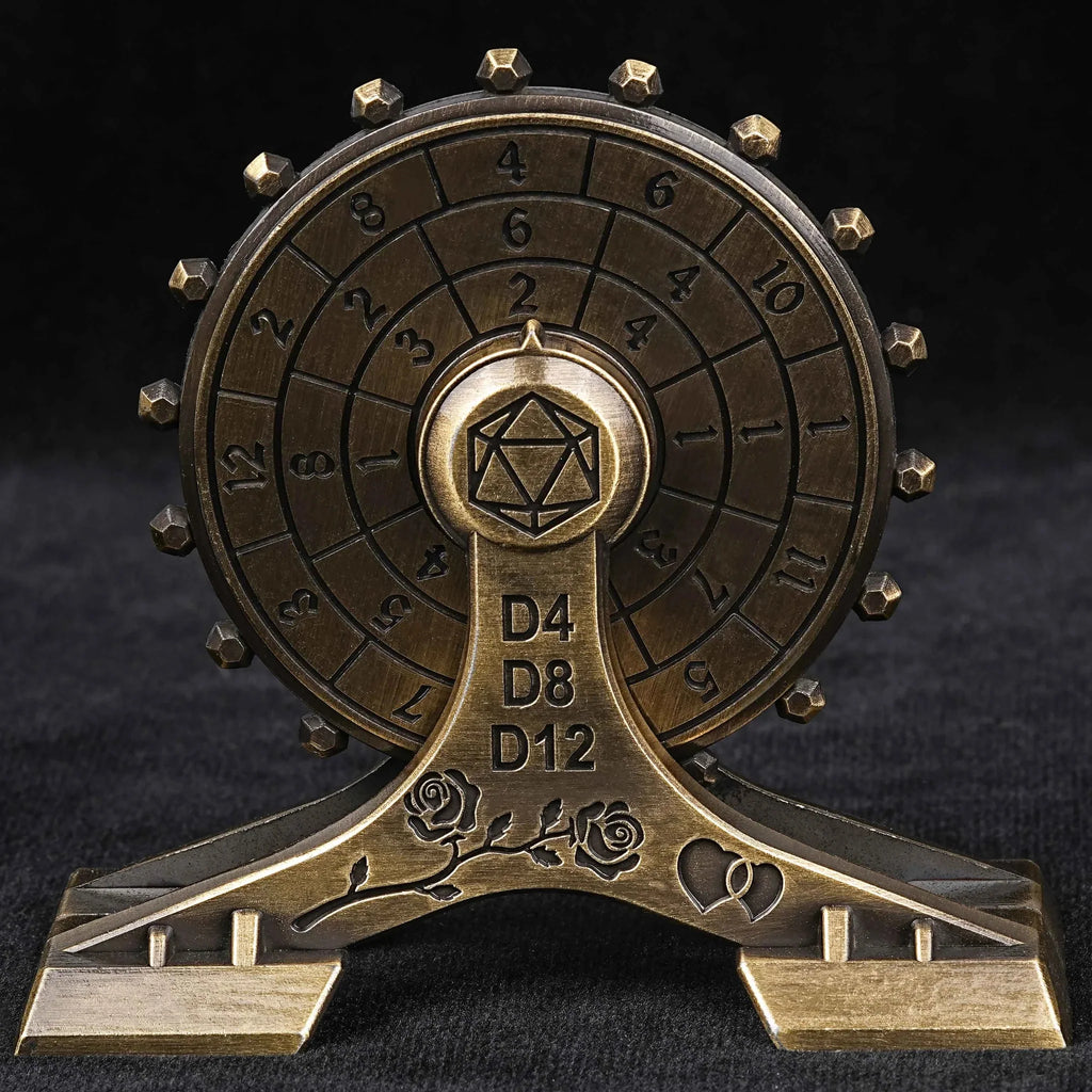 Metal DND Dice Spinner: Rose Love Ferris Wheel Spinning Dice