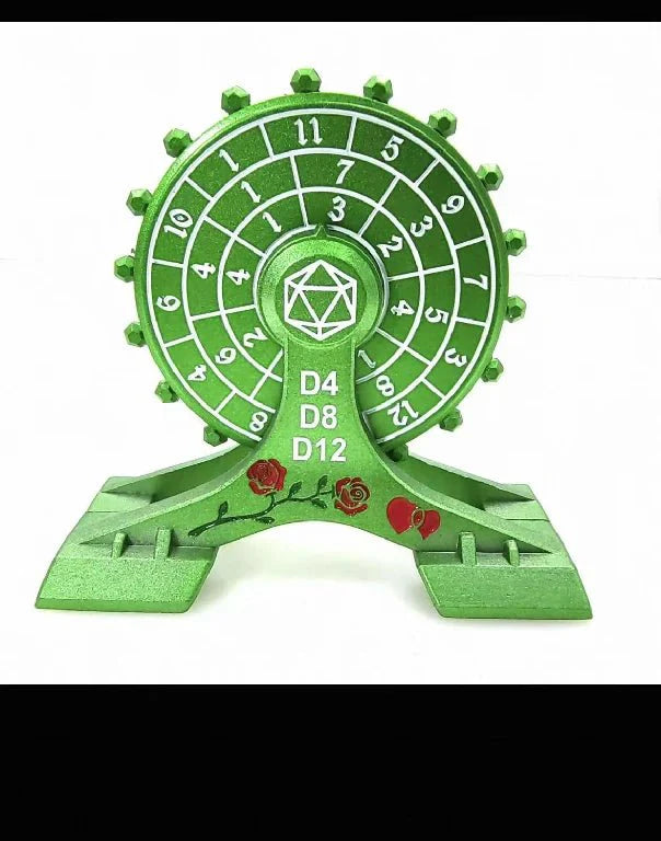 Metal DND Dice Spinner: Rose Love Ferris Wheel Spinning Dice