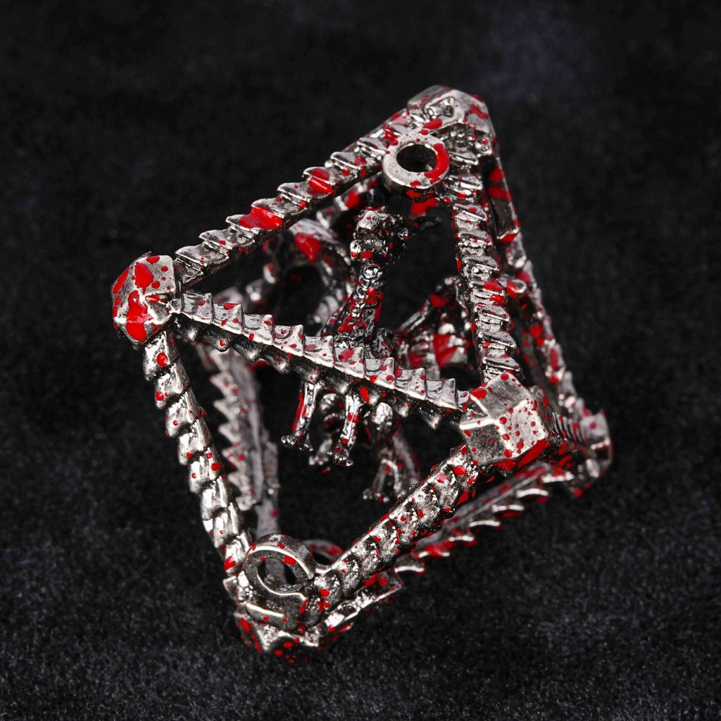 Metal Hollow 3D Dragon D&D Bloodstain Dice Set