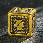 Metal solid dragon scale imitation gold black dice set