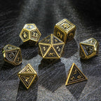 Metal solid dragon scale imitation gold black dice set
