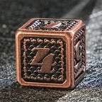 Metal solid dragon scale pattern ancient red copper dice set