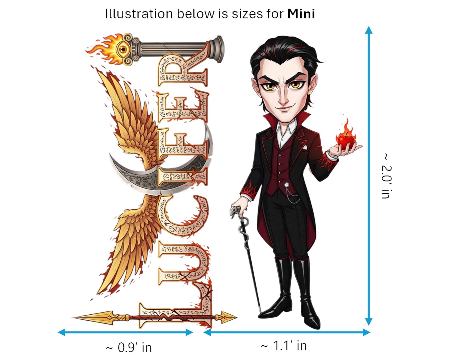 Lucifer Sticker and Magnet - the Light-Bringer Biblikins™ – The Fallen Angel | Waterproof & UV-Proof - Sticker / Mini