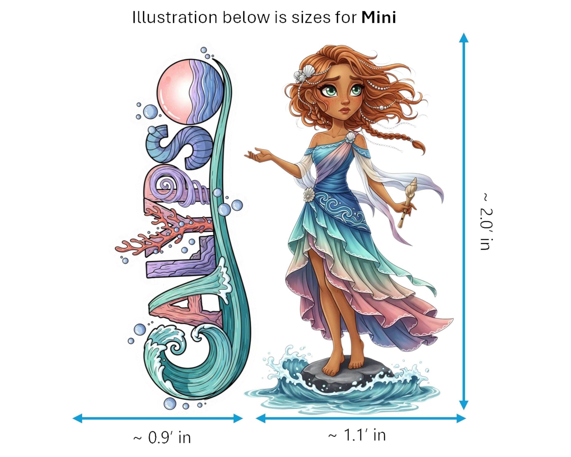Calypso Sticker and Magnet - The Sea Enchantress Mythkins™ – Sea Nymph | Waterproof & UV-Proof - Sticker / Mini