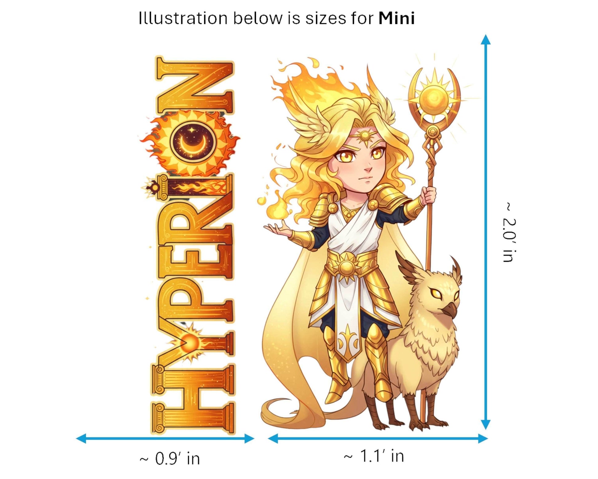 Hyperion Sticker and Magnet - Lord of Light Mythkins™ – Titan God of Light | Waterproof & UV-Proof - Sticker / Mini