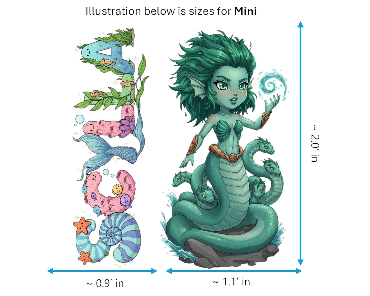 Scylla Sticker and Magnet - Terror of the Strait Mythkins™ – Greek Sea Monster | Waterproof & UV-Proof - Sticker / Mini