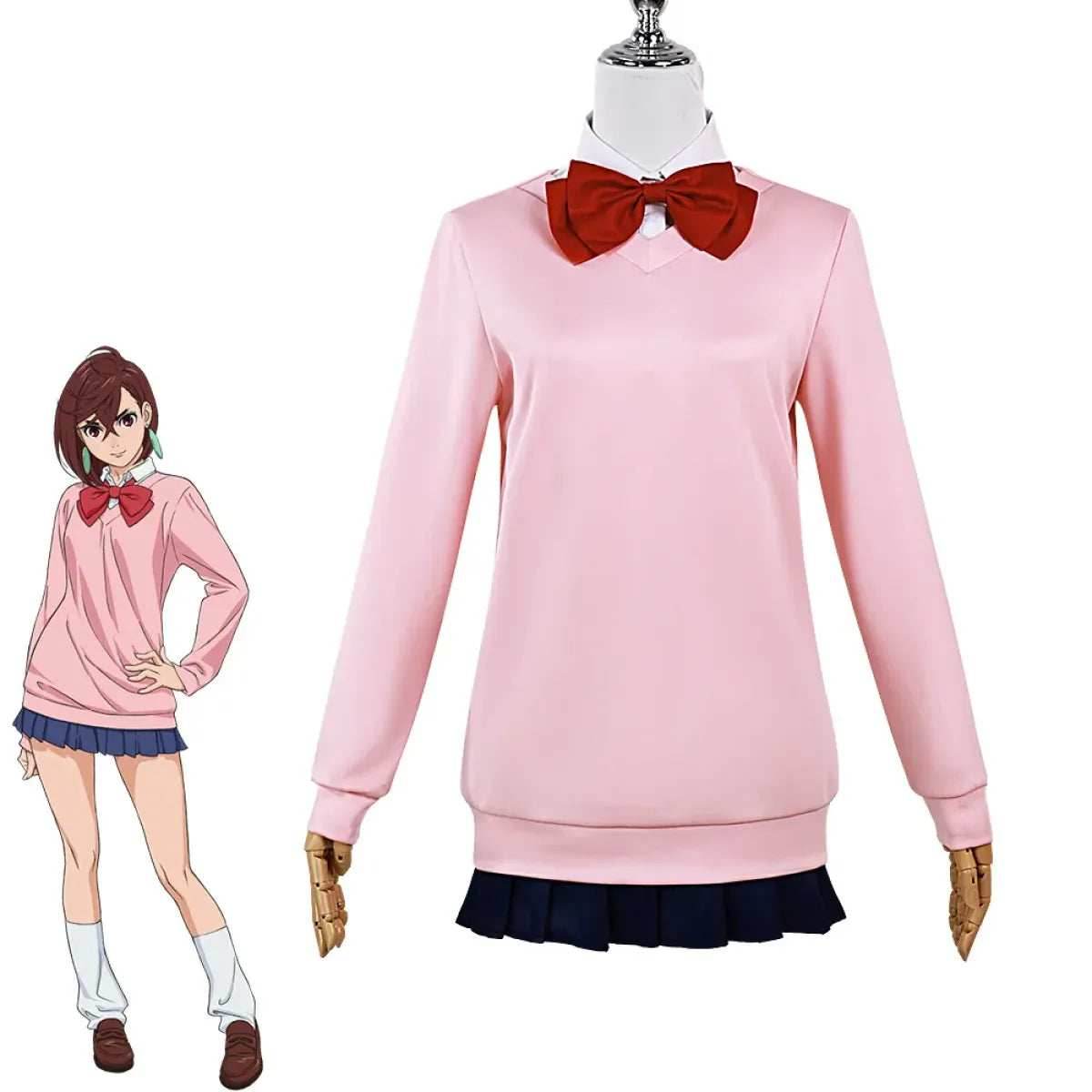 Momo Ayase Cosplay Costume – Dandadan School Uniform Set with Accessories - Costume Only / M