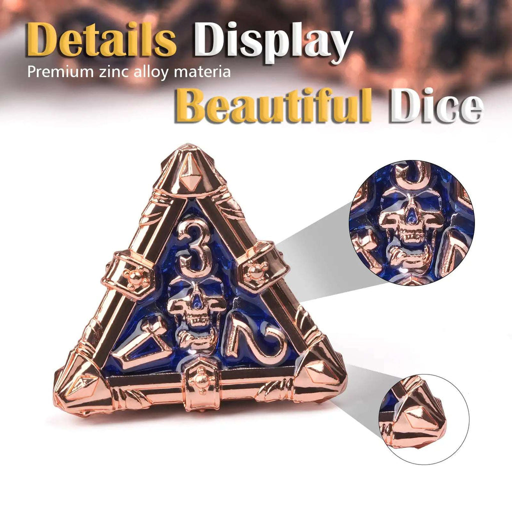 Mysterious dark gothic skeleton series metal dnd dice set