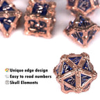 Mysterious dark gothic skeleton series metal dnd dice set