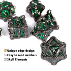 Mysterious dark gothic skeleton series metal dnd dice set