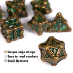 Mysterious dark gothic skeleton series metal dnd dice set