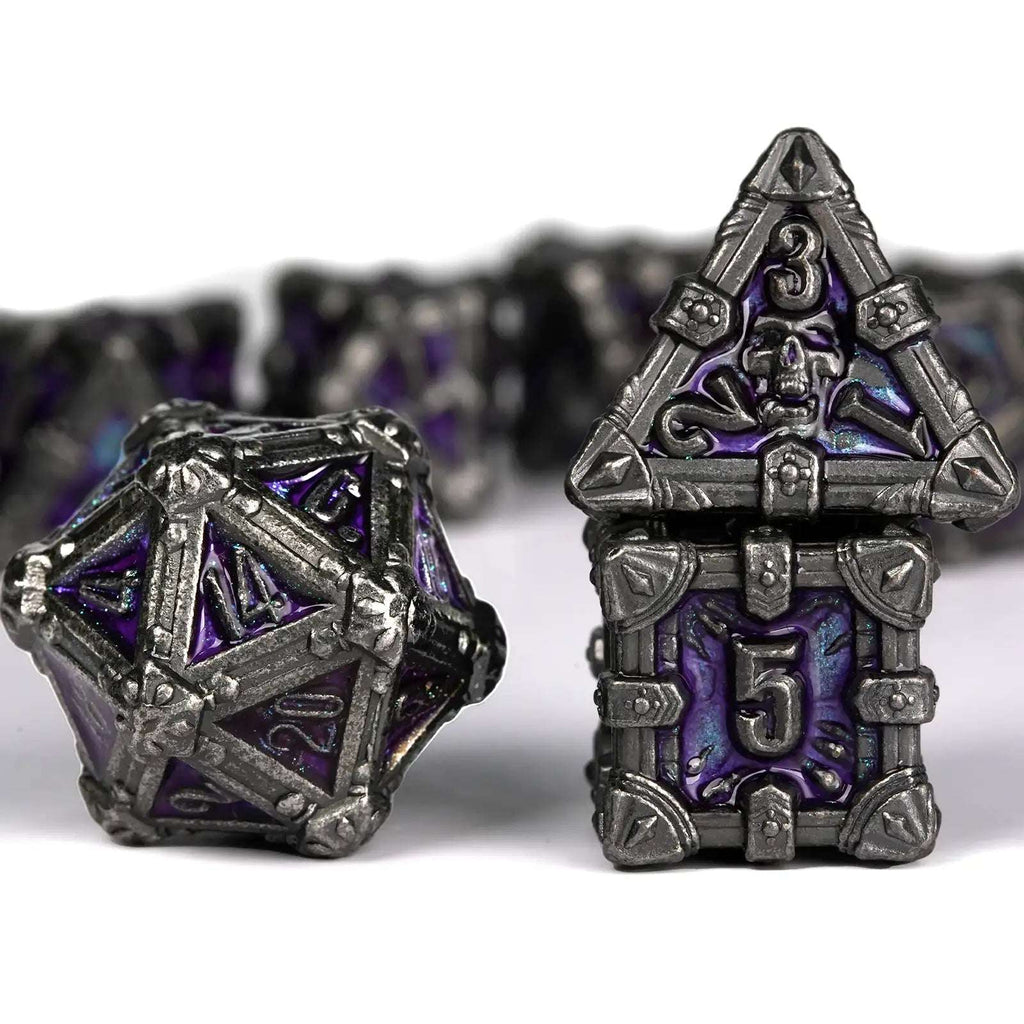 Mysterious dark gothic skeleton series metal dnd dice set
