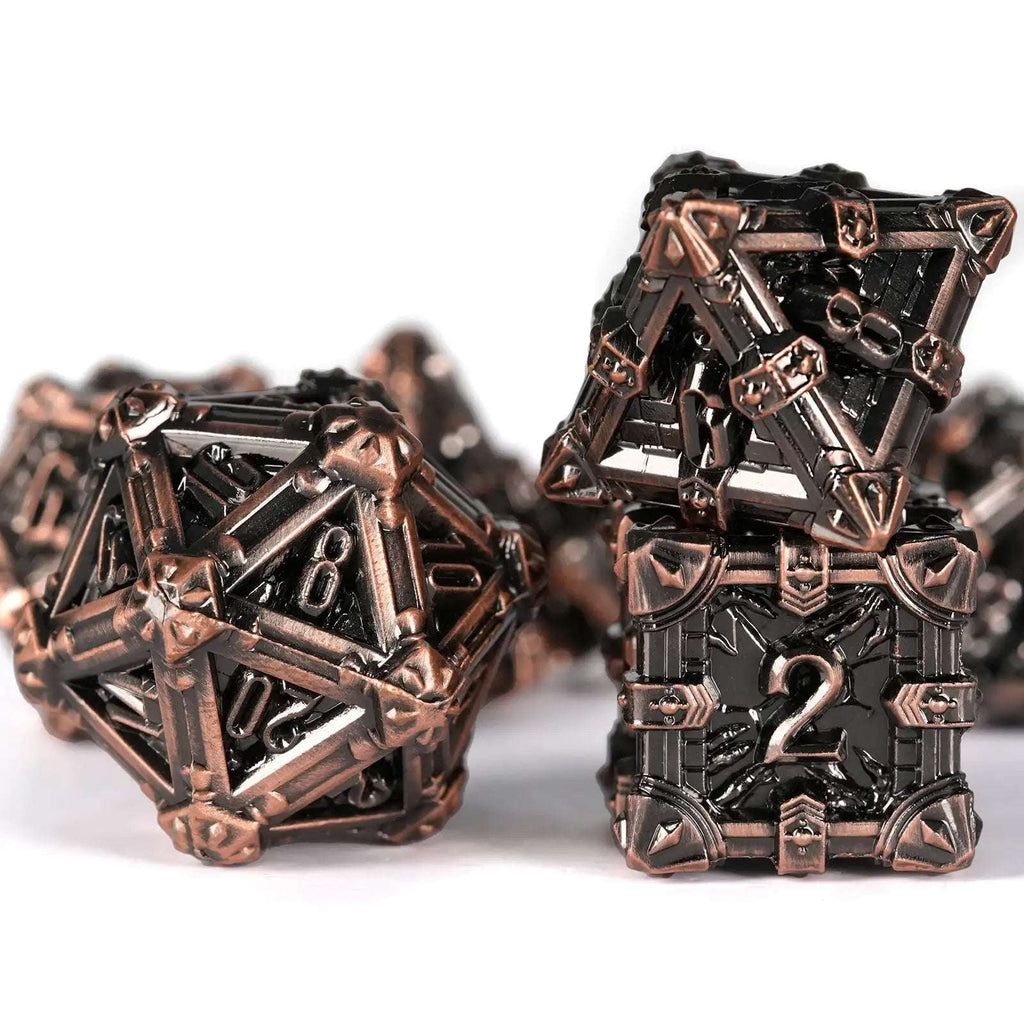 Mysterious dark gothic skeleton series metal dnd dice set