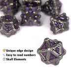 Mysterious dark gothic skeleton series metal dnd dice set