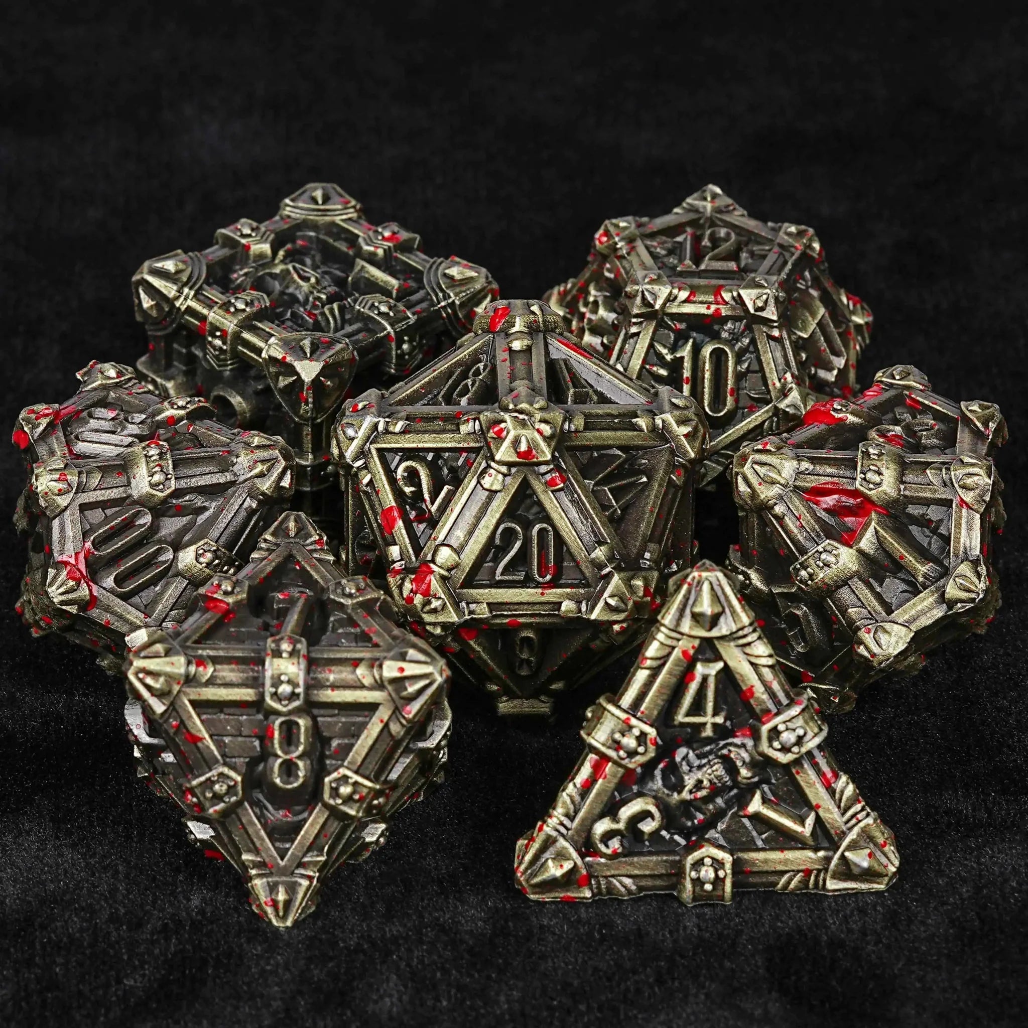 Mysterious dark gothic skeleton series metal dnd dice set
