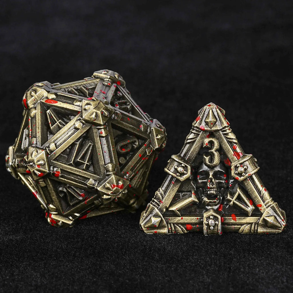 Mysterious dark gothic skeleton series metal dnd dice set