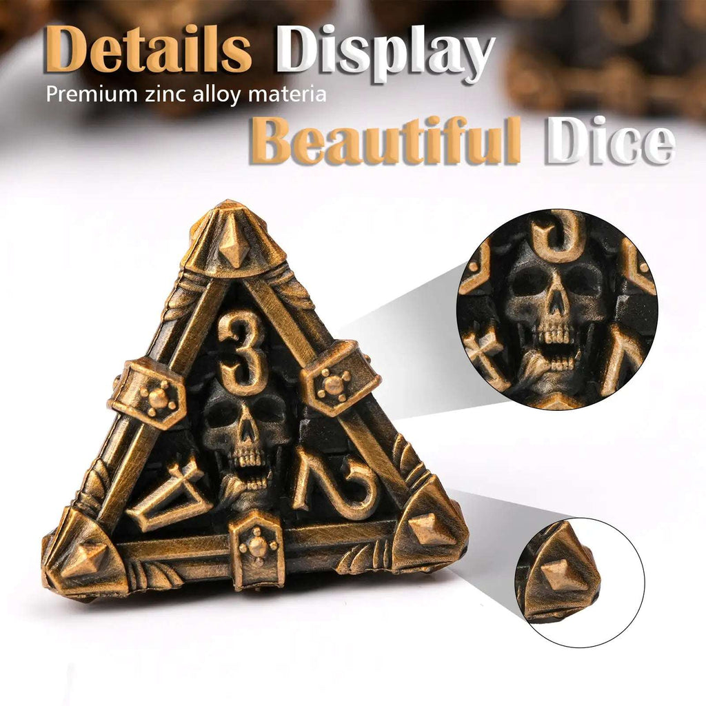 Mysterious dark gothic skeleton series metal dnd dice set