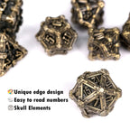 Mysterious dark gothic skeleton series metal dnd dice set