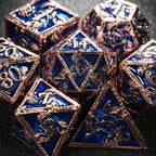 Mystic Wizard - Dark Skeleton Hand Metal DND Dice Set