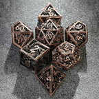 Mystic Wizard - Dark Skeleton Hand Metal DND Dice Set