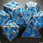 Mystic Wizard - Dark Skeleton Hand Metal DND Dice Set