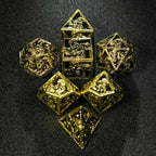 Mystic Wizard - Dark Skeleton Hand Metal DND Dice Set