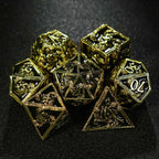 Mystic Wizard - Dark Skeleton Hand Metal DND Dice Set