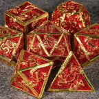 Mystic Wizard - Dark Skeleton Hand Metal DND Dice Set