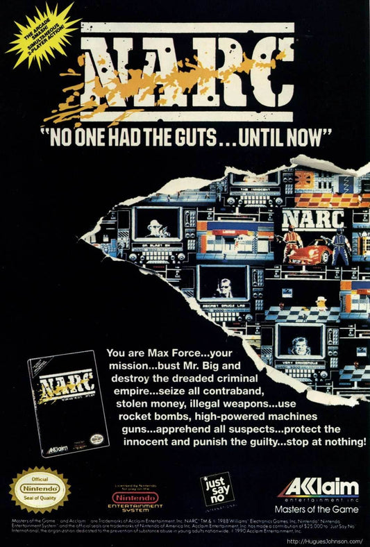 NARC (Nintendo NES) - Game Manual Only