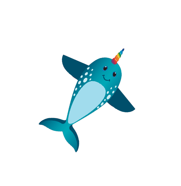 57 Inch Tall Nylon Narwhal Kite - 