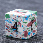 Natural color spotted gemstone DND dice set + black font