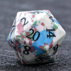 Natural color spotted gemstone DND dice set + black font
