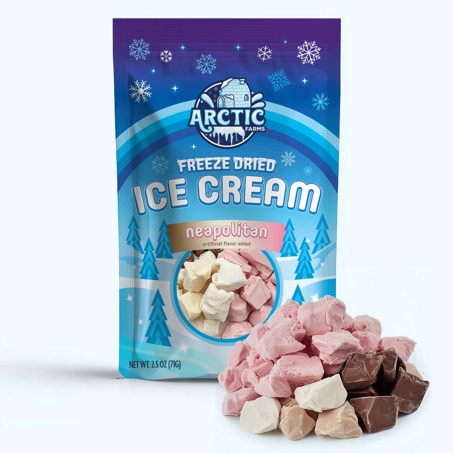 Freeze Dried Ice Cream That Does Not Melt (Bits) Neapolitan