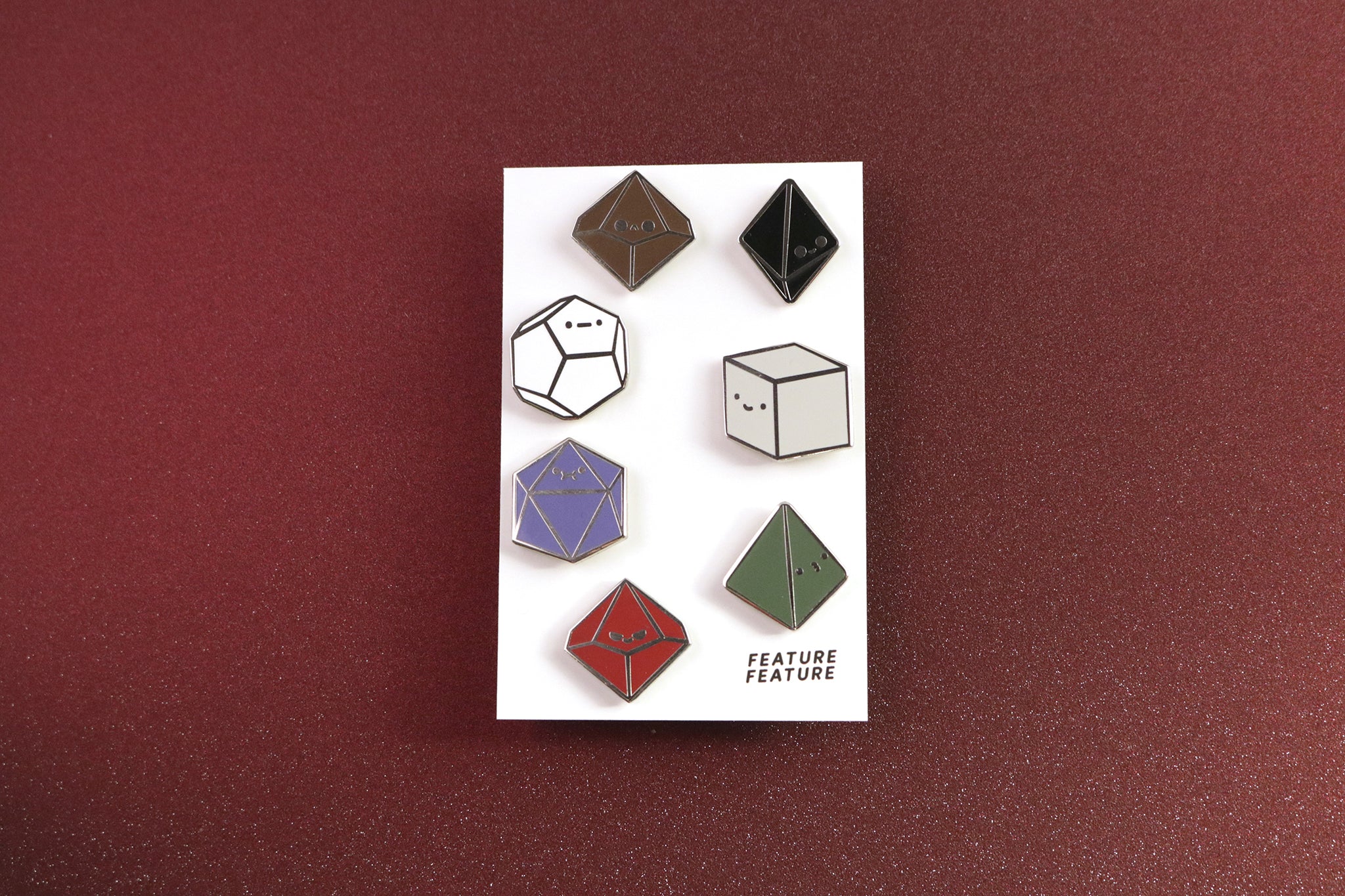 Rainbow Tiny Dice Buddies Hard Enamel Pin Set