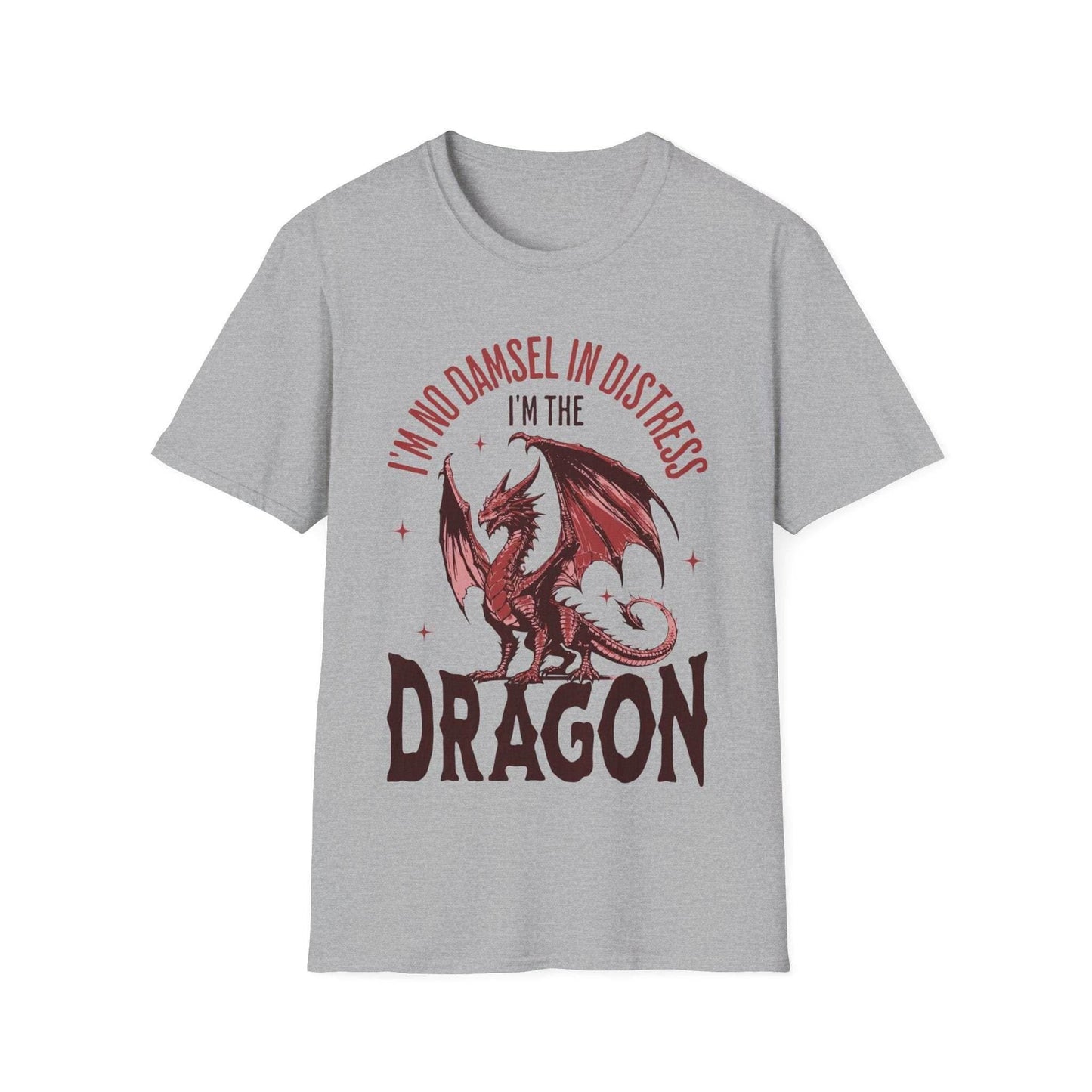 No Damsel In Distress Dragon Feminism Shirt - Sport Grey / S