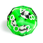 Panda Decal Green Resin DND Dice Set + White Font