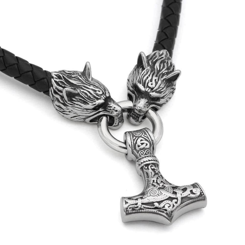 Vikings Wolf Mjolnir Stainless Steel Bracelet - 50 CM / 20 INCHES