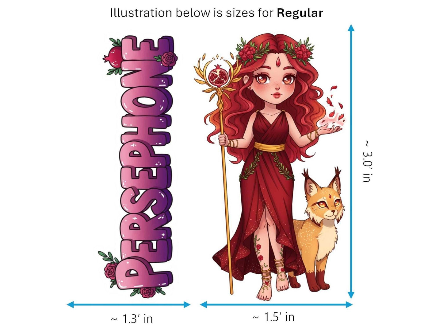Persephone Sticker and Magnet – Despoina Queen of the Underworld Mythkins™ | Waterproof & UV-Proof - Sticker / Regular