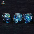 Phantom Blue Black Resin 10 Sided Dice (D10 Dice)