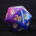 Pink and Purple Gradient Acrylic DND Dice Set + Gold number
