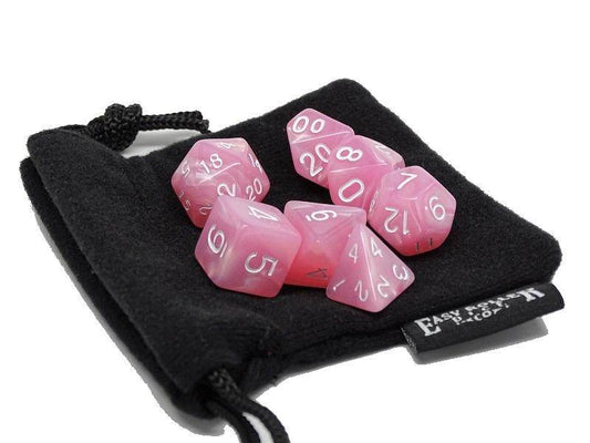 Pink Marble Dice Collection - 7 Piece Set - 