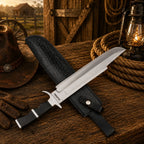 Predator Bowie Knife 5160 Spring Steel with Leather Sheath