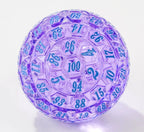 Premium Pink Acrylic D100 Dice – Bright Blue Numbering