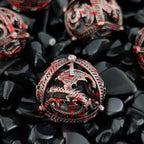 Pteranodon Round Bloodstained Hollow Metal D&D Dice Set