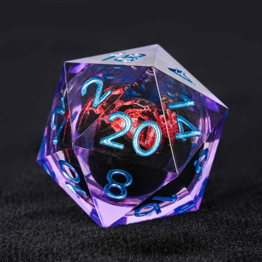 Purple resin dice with sharp edges Quicksand fang monster
