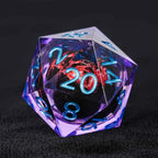 Purple resin dice with sharp edges Quicksand fang monster