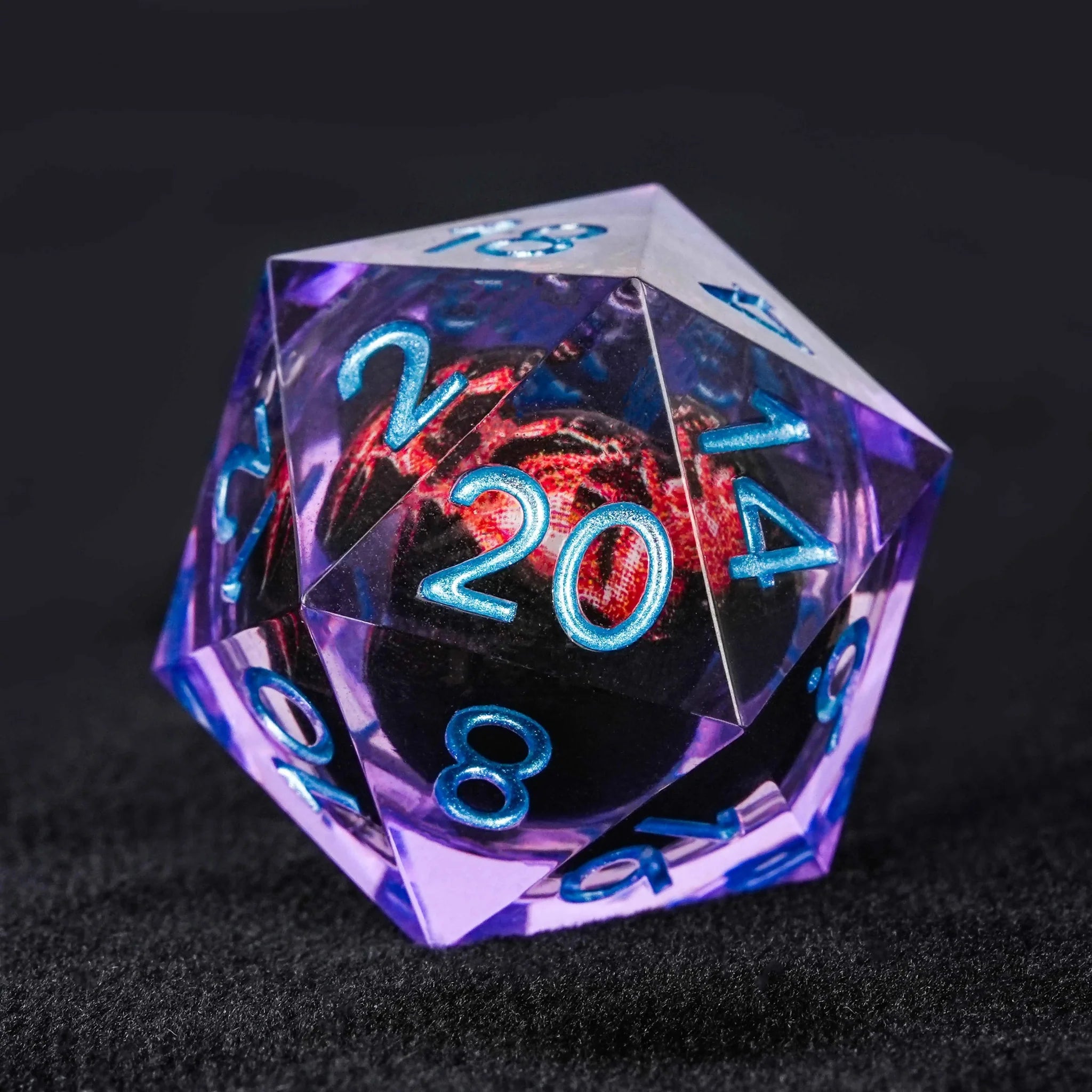 Purple resin dice with sharp edges Quicksand fang monster