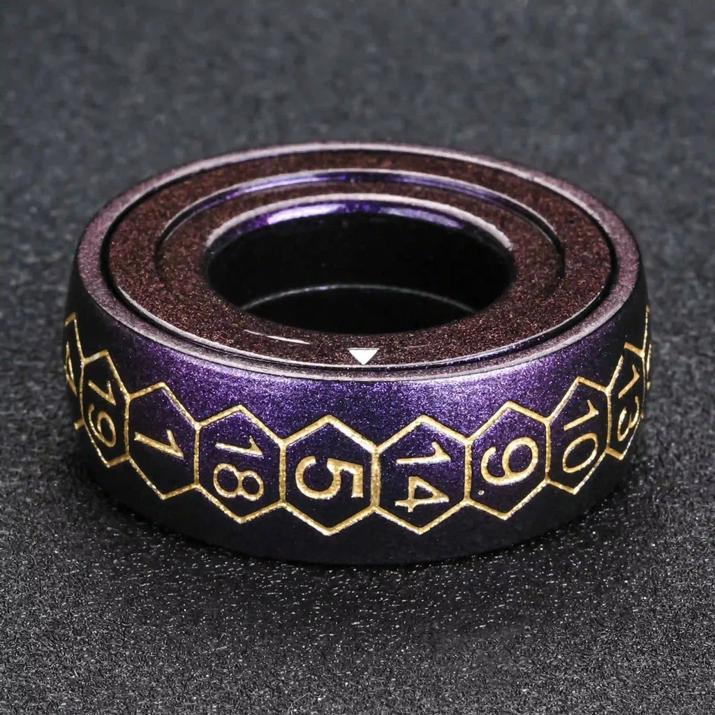 Cool Metal Fingertip Spinning D20 Dice Ring