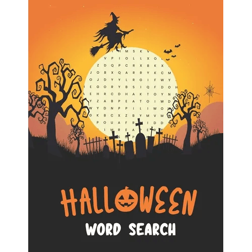 Halloween Word Search: Large Print Spooky Word Search Puzzle Book For Adults and Kids - Paperback - 