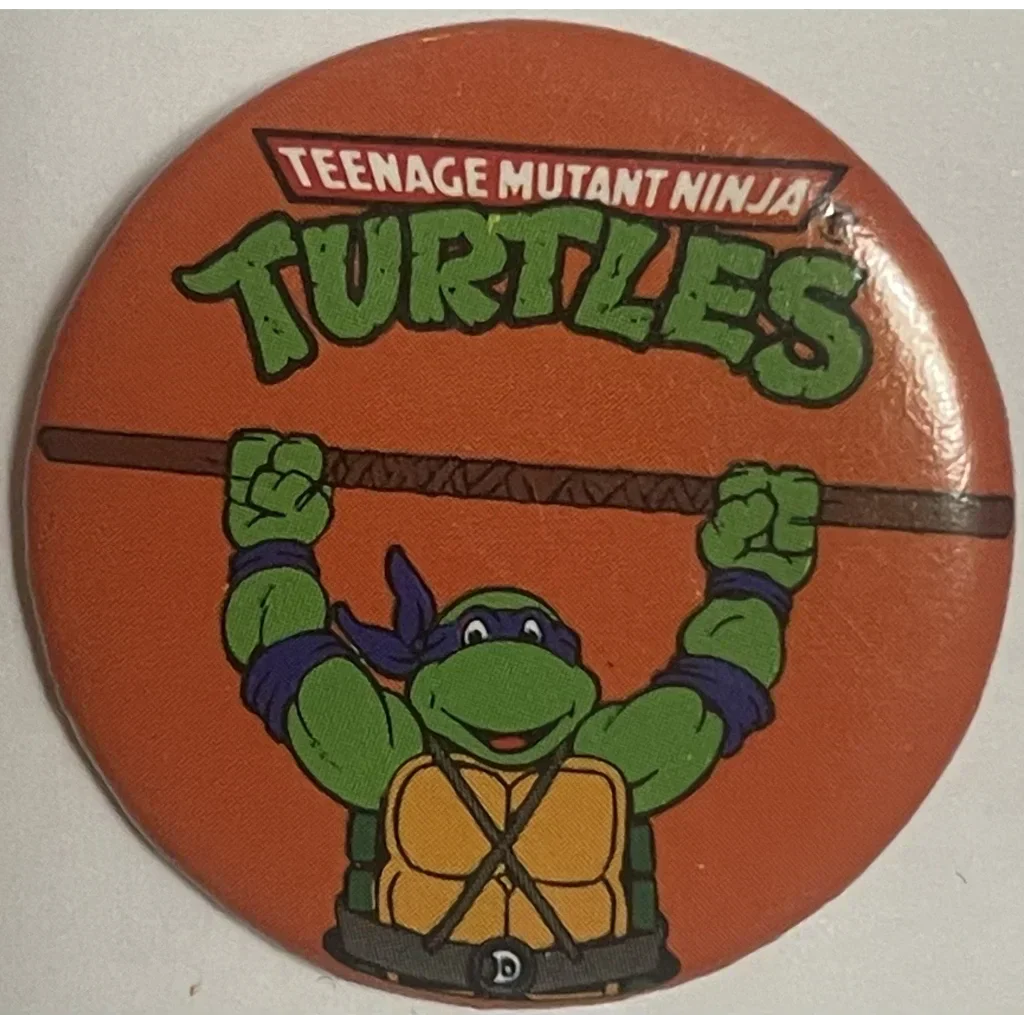 Vintage 1990 Teenage Mutant Ninja Turtles Movie Pin — Donatello | Button‑Up Co.